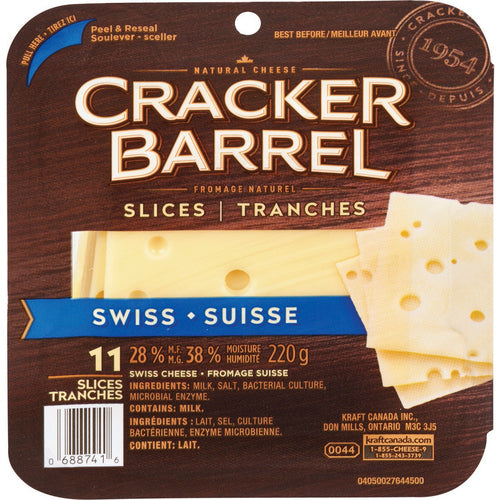 Cracker Barrel Swiss Cheese Slices 11 x 220g