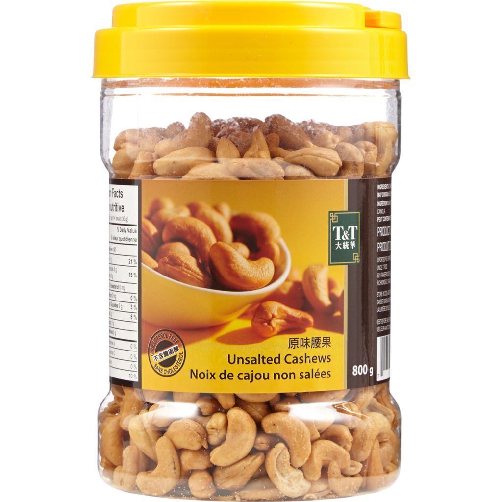 T & T Unsalted Cashews 800g