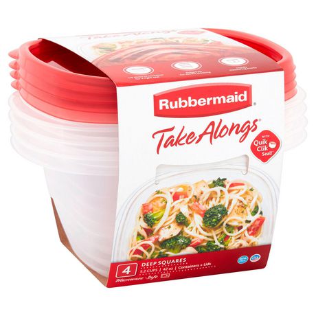 Rubbermaid Take Alongs  Deep Square Containers & Lids 4ct