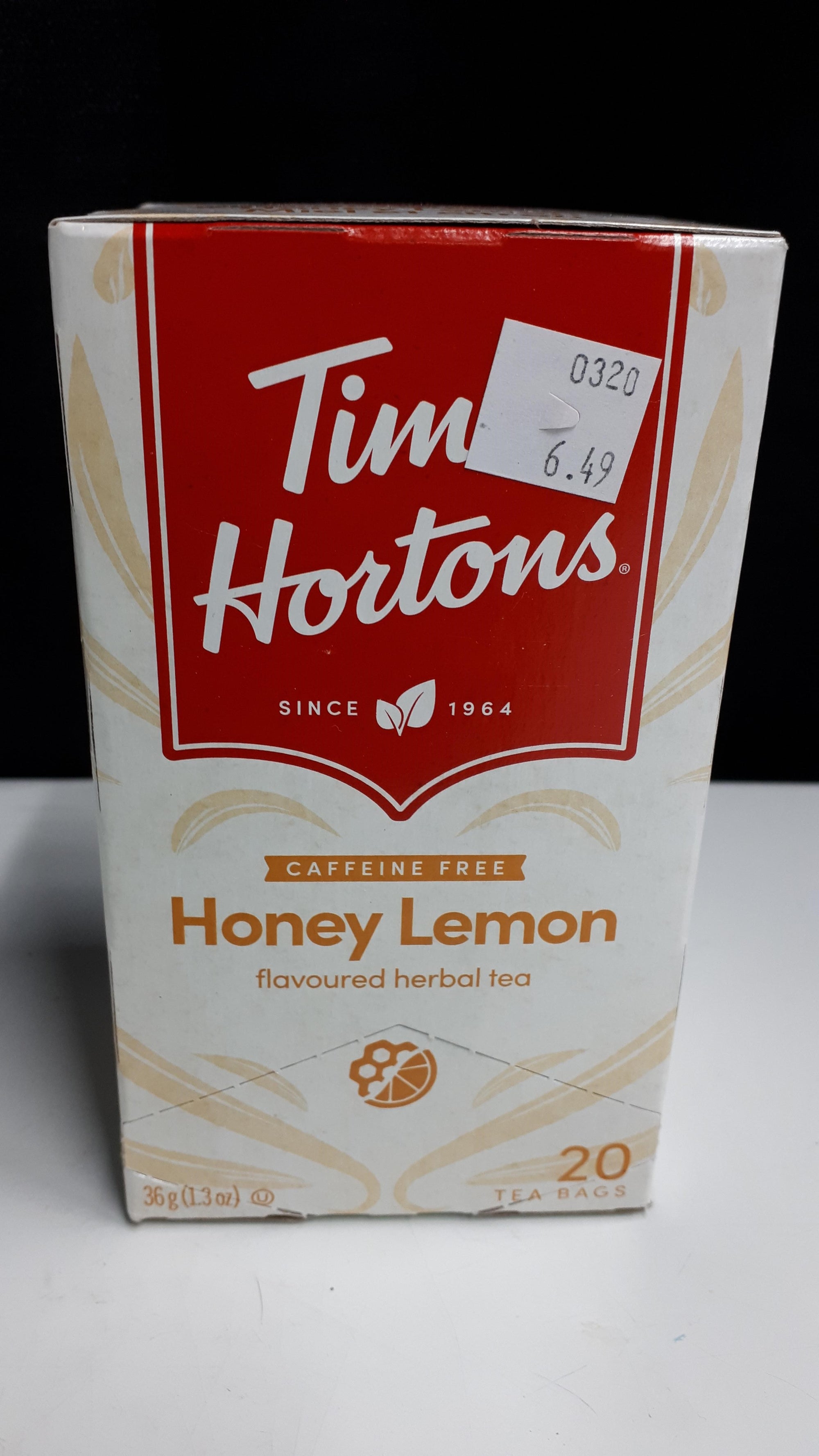 Tim Hortons Honey Lemon Caffeine Free Herbal Tea Sachets 20 x 36g