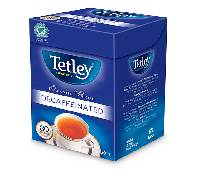 Tetley Decaffeinated Orange Pekoe Tea Bags  80 x 160g