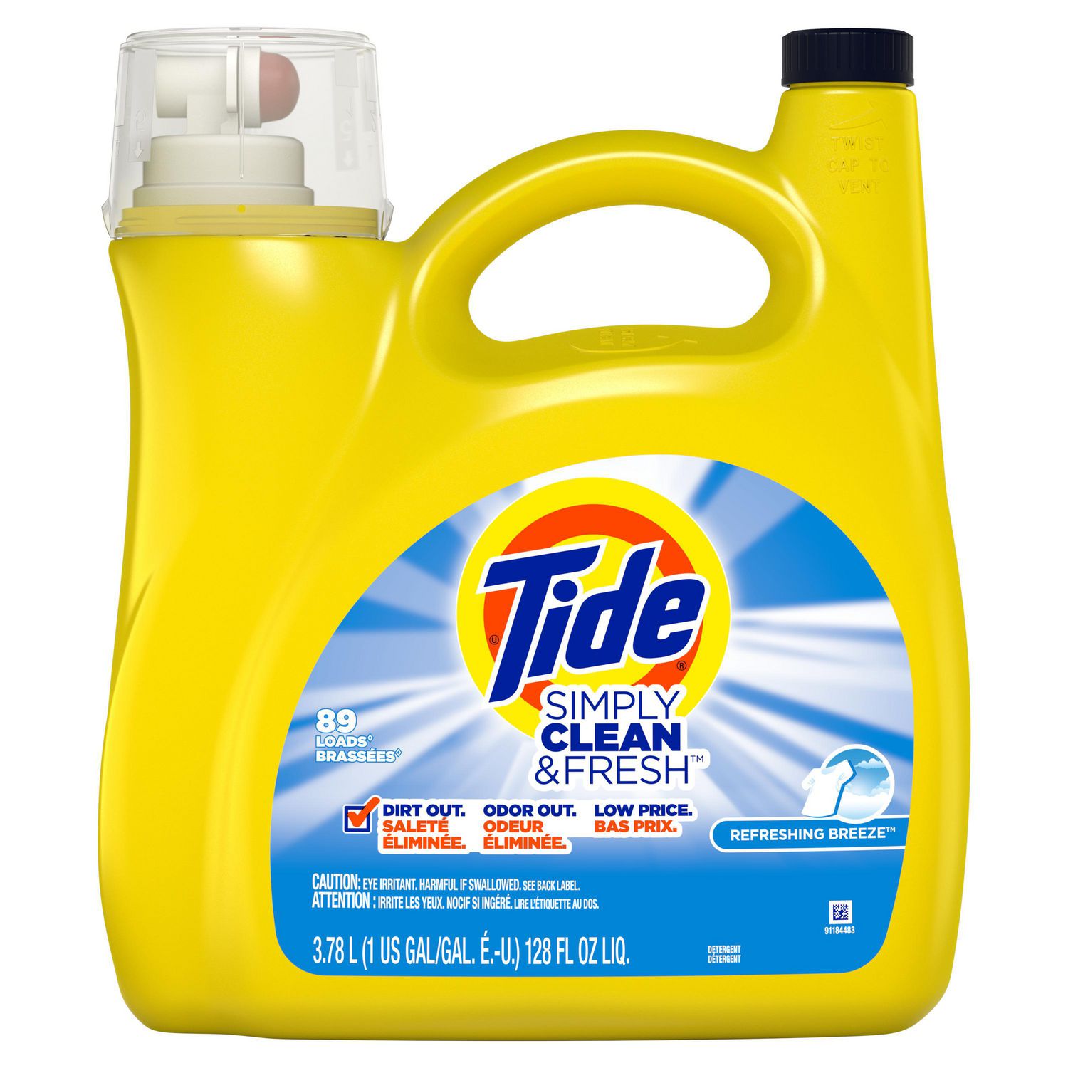 Tide Simply Clean & Fresh Refreshing Breeze Scent Liquid Laundry Detergent  3.78L