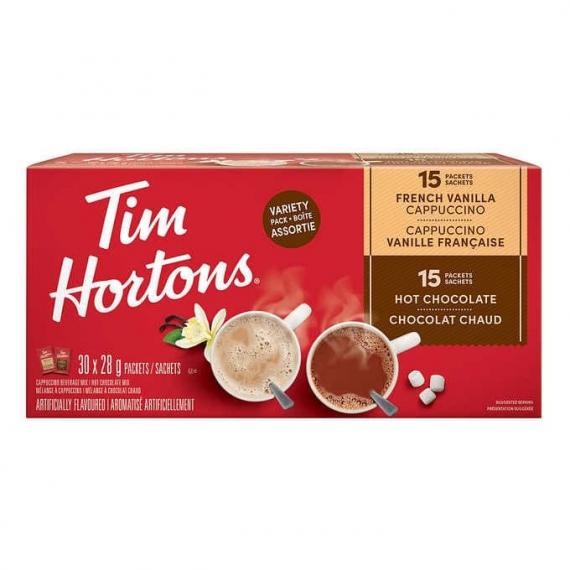 Tim Hortons French Vanilla Cappuccino and Hot Chocolate Beverage Mix 28g x 30pk