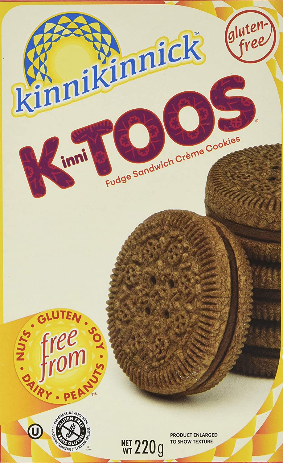 Kinnikinnick KinniToos Gluten Free Fudge Sandwich Cookies 220 g