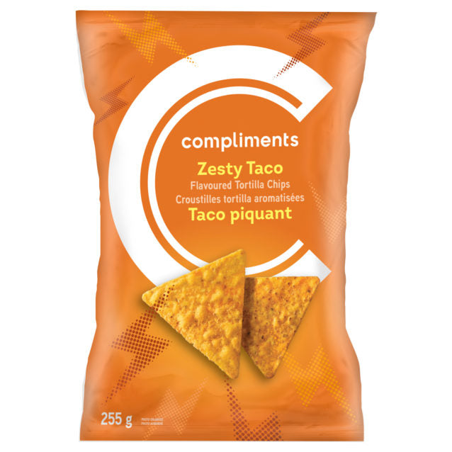 Compliments Zesty Taco Flavored Tortilla Chips 255g