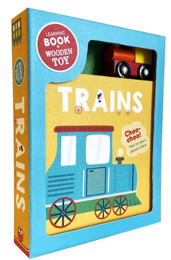 Trains Learning Book & Wooden Toy