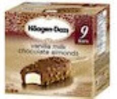 Haagen Dazs Vanilla Almond Ice Cream Bars 9  x 88 ml