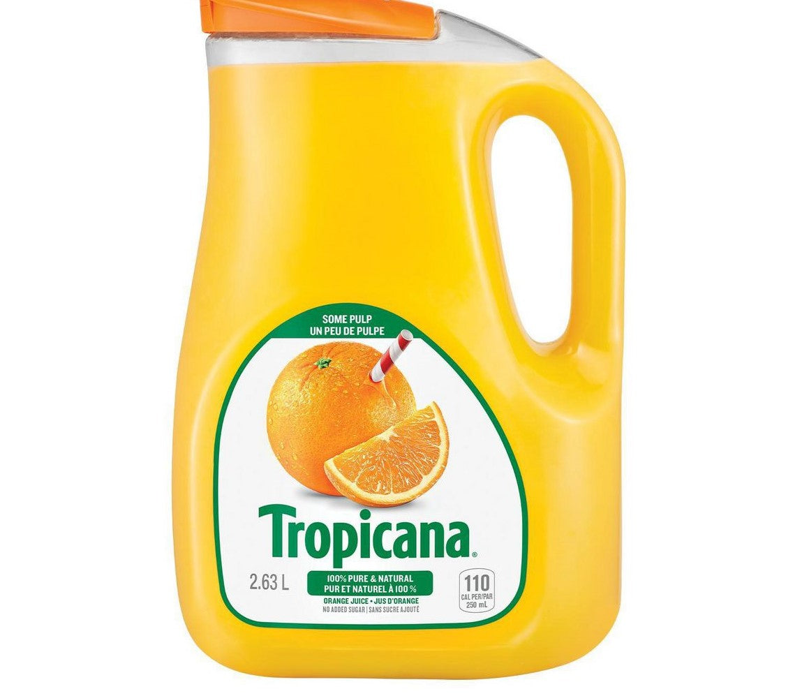 Tropicana 100% Pure And Natural Some Pulp Orange Juice 2.63L