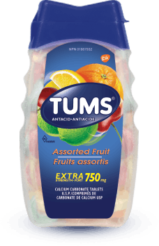 Tums Assorted Fruit Extra Strength Calcium Carbonate Tablets  100 x 750mg