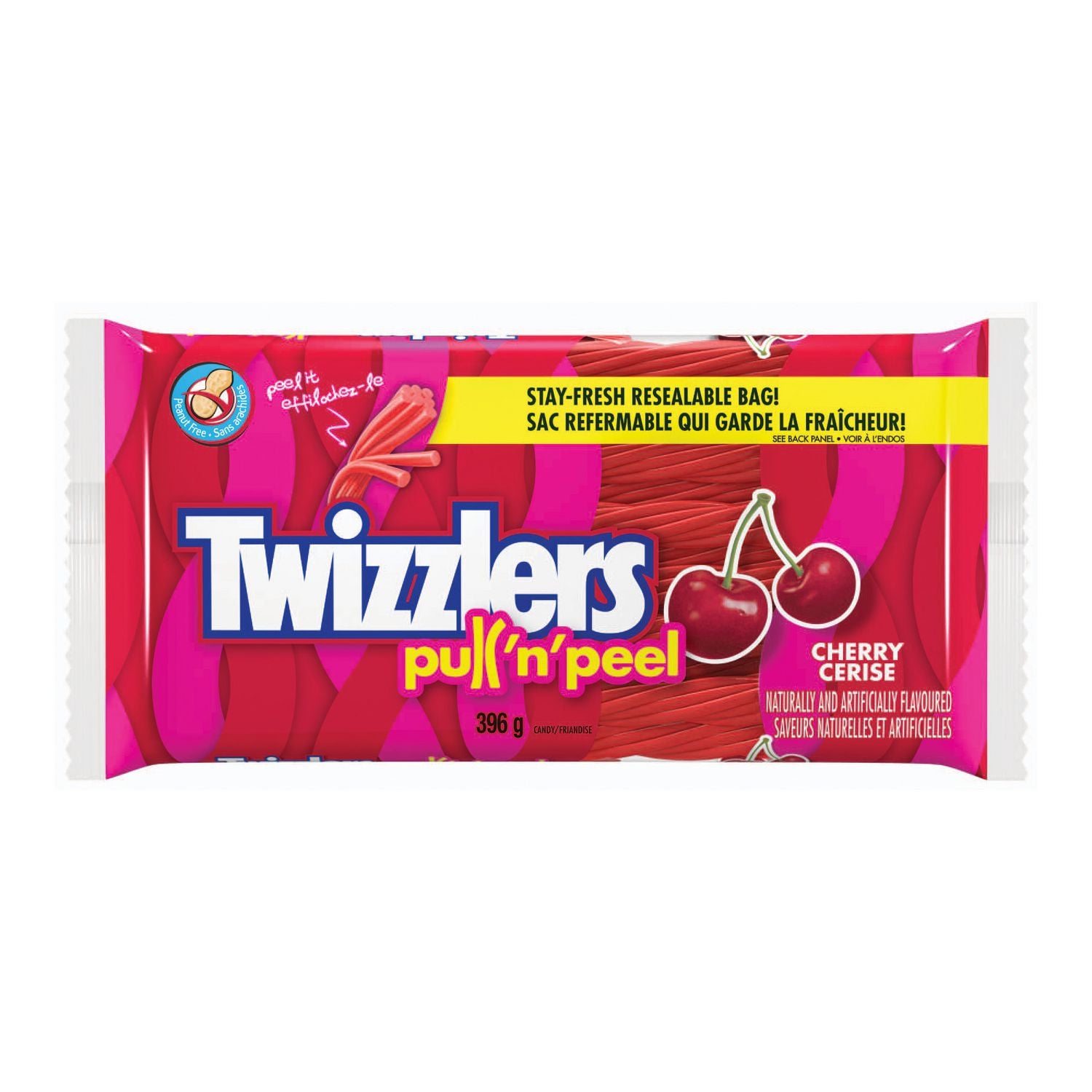 Twizzlers Pull & Peel Cherry Naturally And Artificially Flavored Candy 396g