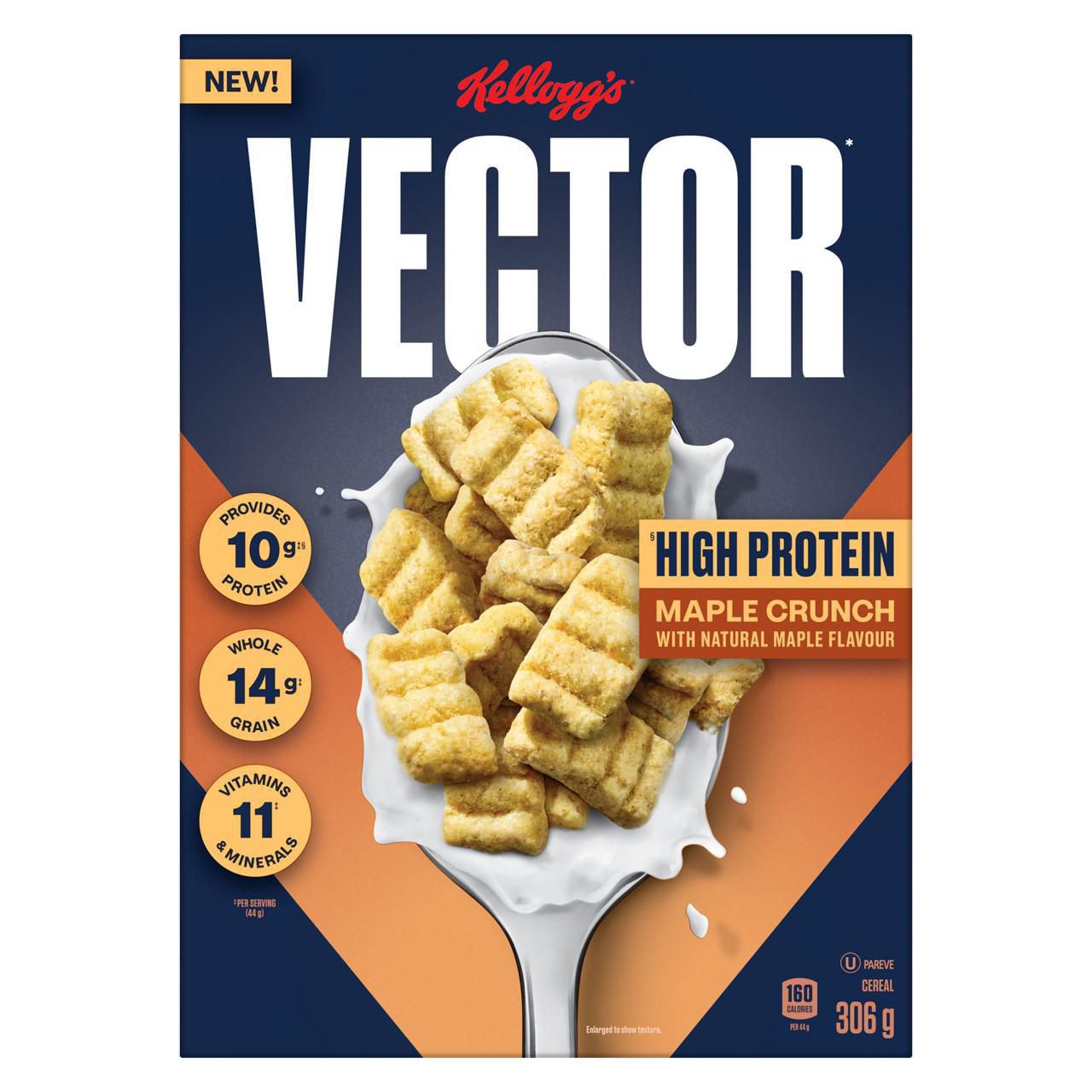 Kellogg's Vector High Protein Maple Crunch Cereal 306g