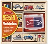 Melissa & Doug Vehicles Wooden Stamp Set