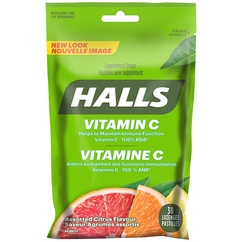 Halls Assorted Citrus Vitamin C  30ct