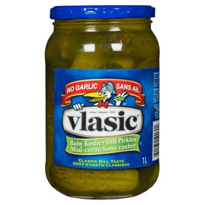 Vlasic No Garlic Baby Kosher Dill Pickles 1L