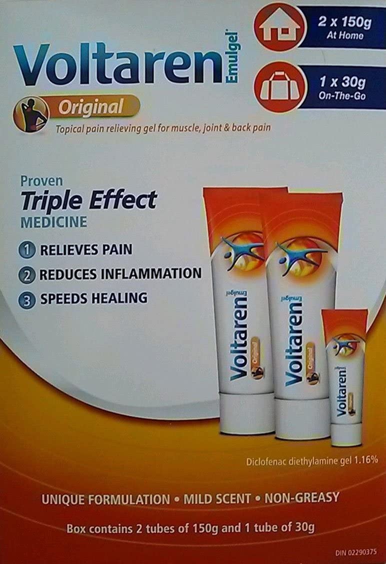 Voltaren Back & Muscle Topical Pain Relief Cream 2 x 150 g , 1 x 30 g