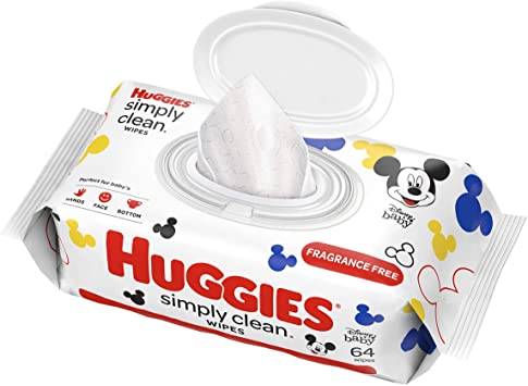 Huggies Simply Clean Wipes Fragrance Free 64ct