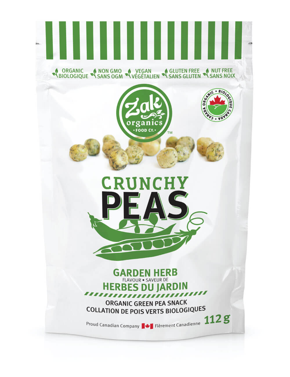 Zak Organic  Crunchy Peas Garden Herb Green Pea Snack 112g